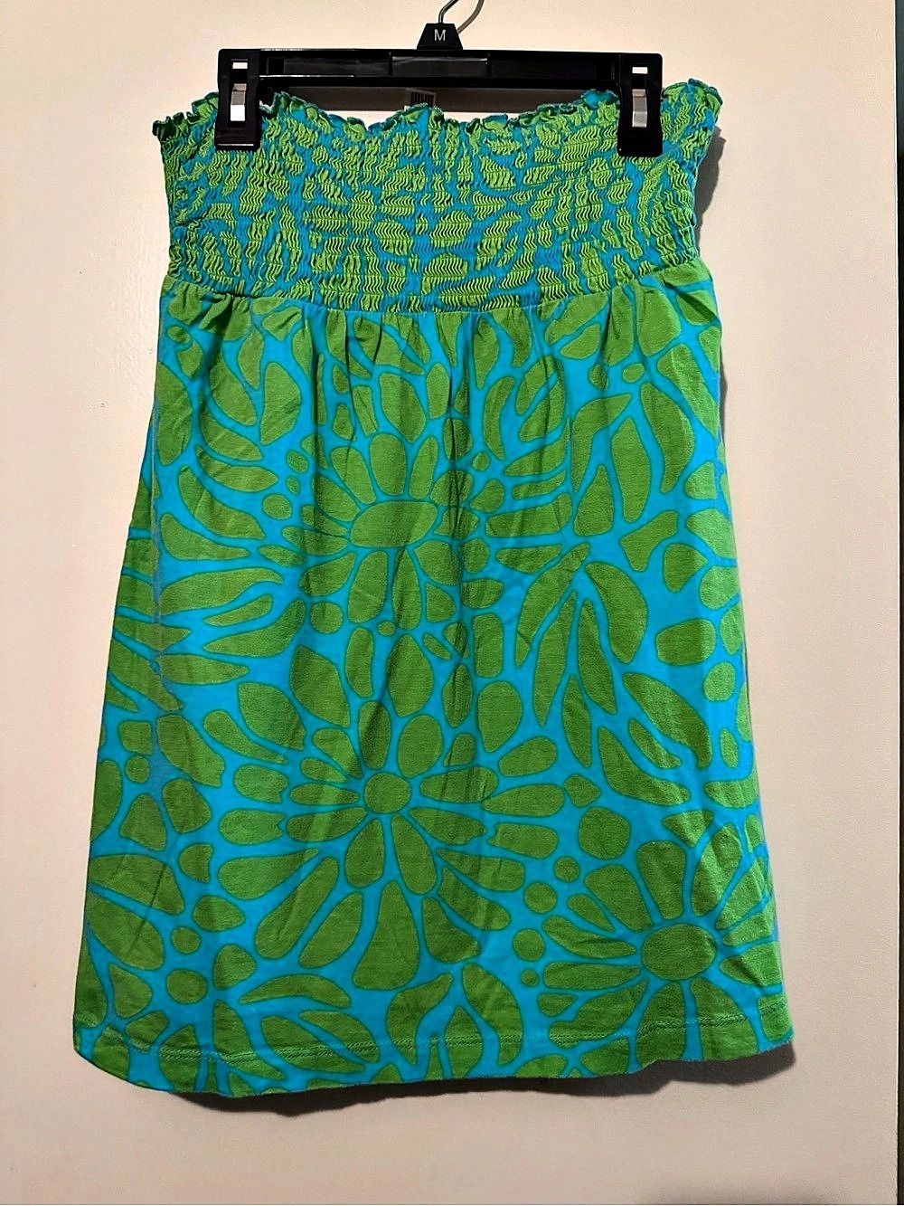 Arizona Floral Mini top  in Green & Blue Size Medium